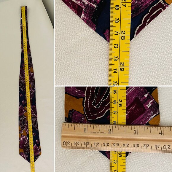 Pierre Balmain Mens Necktie Paris Design of Italian Silk 57 in x 4 in Tie - Picture 5 of 7